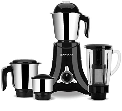 Longway Orion Mixer Grinder 900 W (4 Jars, Black) | long lasting shock proof ABS body