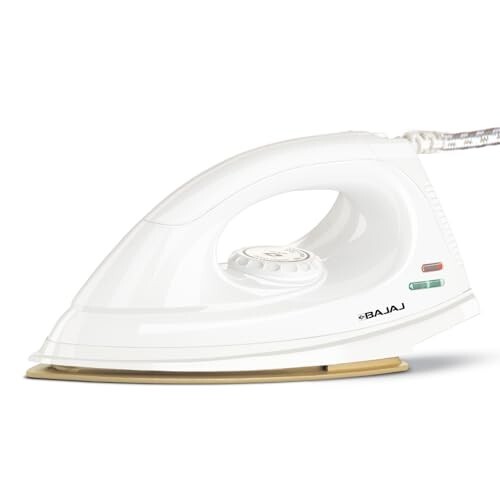 Bajaj DX-7 1000 Watts Dry Iron | Advance Soleplate And Anti-Bacterial German Coating Technology | Light Weight Iron | Thermal Safety Fuse | 360 Degree Swivel Cord | 2-Yrs Warranty White