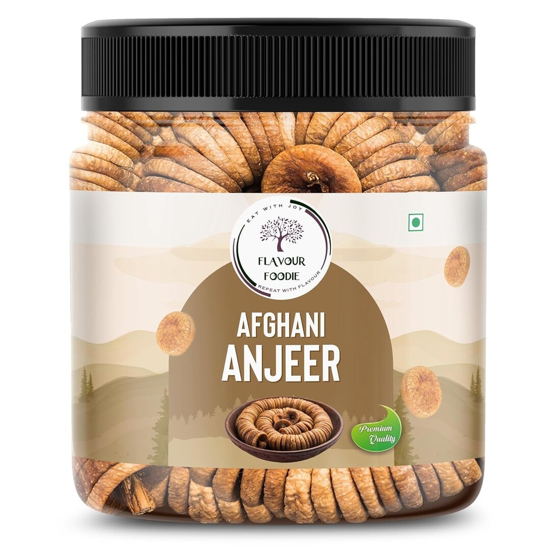 Flavour Foodie Afghani Anjeer 1KG |Premium Naturally Soft Juicy Dried Figs Dry Fruit | No Added Sugar | Rich Source Of Fiber | Low in Fat | Healthy Snack Jar Pack