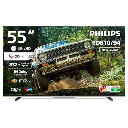 Philips 138 cm (55 inch) QLED MINI Smart Frameless Google TV 55MLED610/94