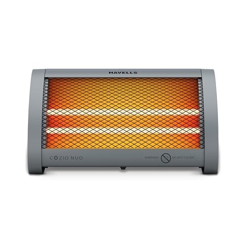 Havells Cozio Nuo Room Heater| Dual Heat Setting 400/800 Watt| Dual Quartz Heating Rods| Silent Operation| Tip Over Protection| Fire Retardant Material| Anti Rust Reflector| 2 Year Warranty(Grey)