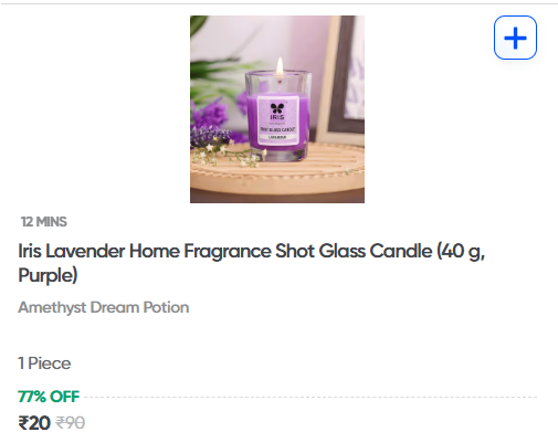 Iris Lavender Home Fragrance Shot Glass Candle (40 g, Purple)