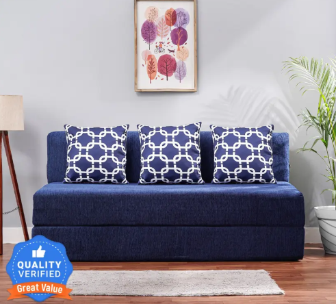 Solis Primus-comfort for all 5X6 size for 3 Person Sofa Cum Bed (Moshi Blue)