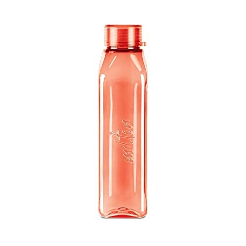 MOQ-2 | MILTON Prime 1000 Pet Water Bottle, 1 Piece, 1 Litre, Red, Reusable Plastic Fridge Bottle, BPA Free and Leak Proof Waterbottle for School, Travel, Work
