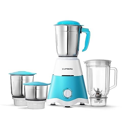 Longway Super Dlx Juicer Mixer Grinder | Blue & White