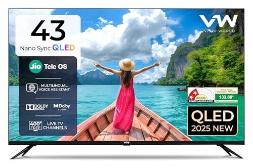 VW 108 cm (43 inches) Nano Sync Series 4K Ultra HD TV VW43JQ1 (Black)