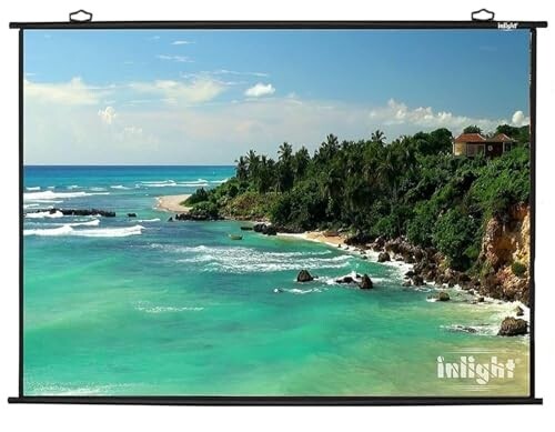 Inlight Map Type Projector Screen, 6 W x 4 H (in Imported HIGH GAIN Fabric A+++++ Grade)