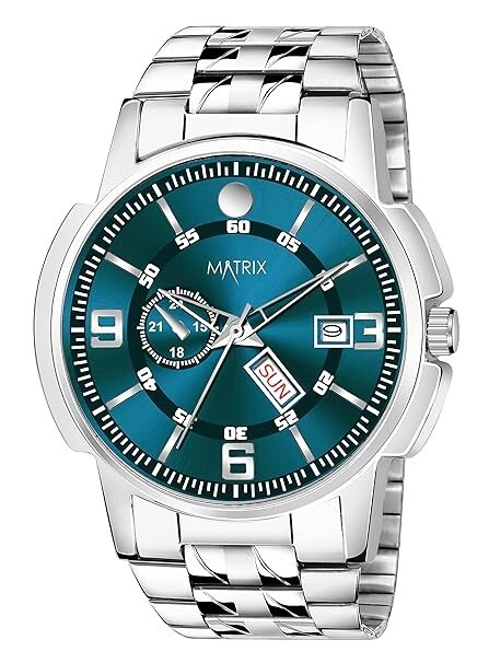 Matrix Black, Blue, White Dial, Day & Date Functioning