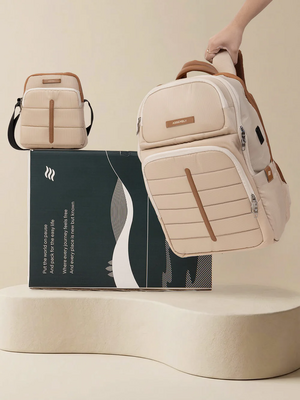 Assembly Unisex Gifting Travel Combo | Beige Laptop Bag & Crossbody Bag
