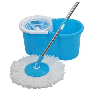  Blue Twin Bucket Spin Mop with Single Refill
