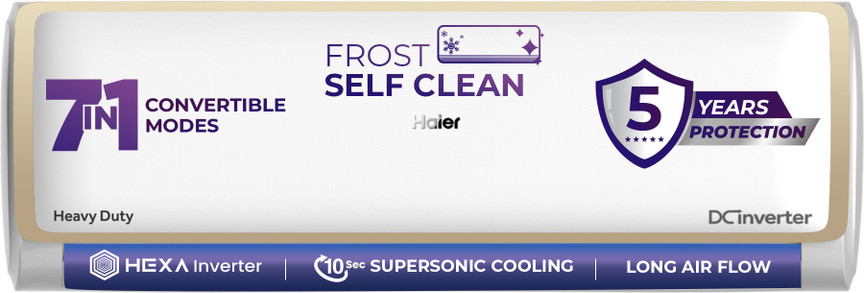 Haier 2025 Model 1 Ton 5 Star Split Inverter Intelli-Convertible 7 in1 Convertible