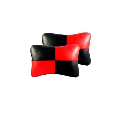 Car Sqaure RED Black Faux Leather Neck Rest for Jaguar F-Type