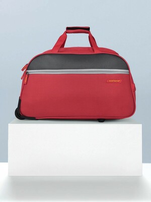 42 L Strolley Duffel Bag - Enigma Polyester Softsided Cabin size 2Wheels - Red - Regular Capacity