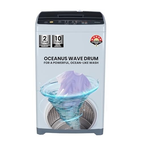 Haier 6 kg 5 Star Oceanus Wave Drum Washing Machine Fully Automatic Top Load (HWM60-AE, Moonlight Silver)