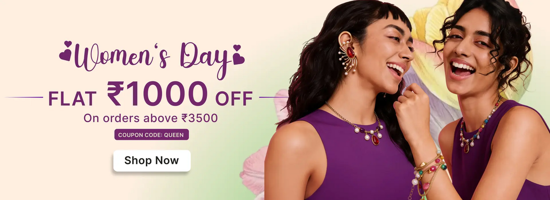 Eternz Women’s Day Sale – Get Flat ₹1000 OFF on Orders Above ₹3500 + Up to 65% Off Jewellery