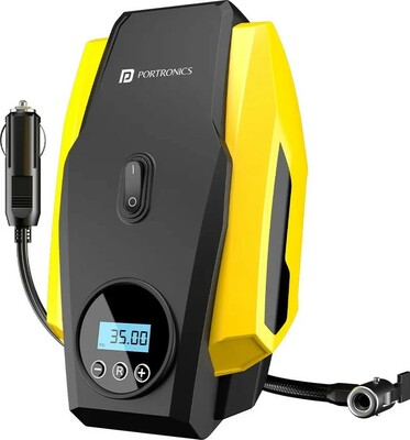 Portronics POR-2006 150 psi Tyre Air Pump for Car & Bike (Auto Shut Off)