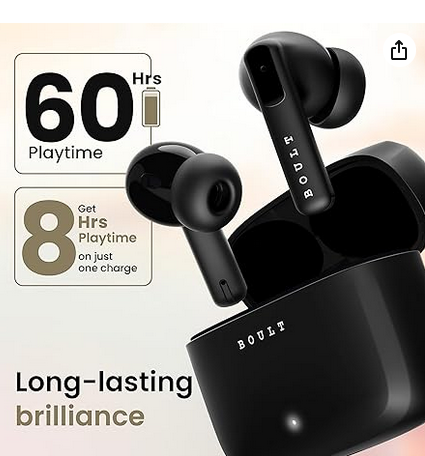 GOBOULT Z60 Made in India Ear Buds Wireless with 60H Playtime