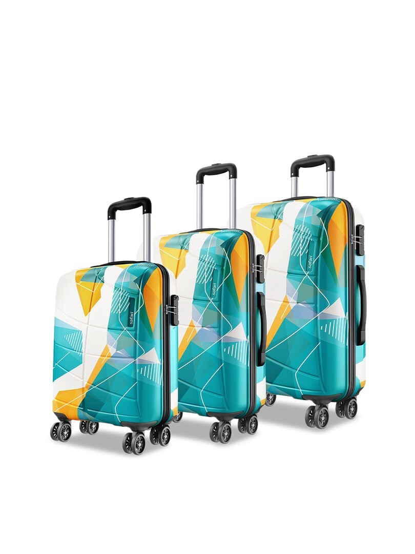 Safari Unisex Luma Neo Set Of 3 Printed Trolley Bags  - Trolley Bag