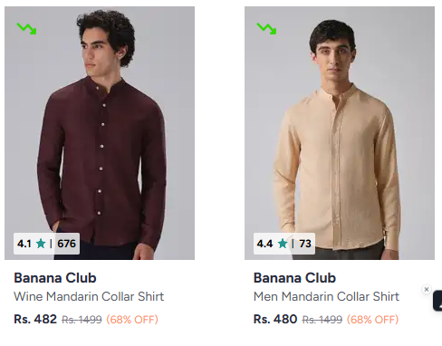 Banana club Shirts Upto 70% Discount 