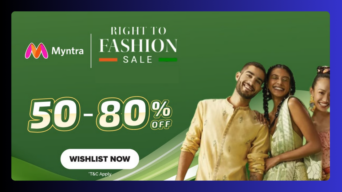 Myntra Right to Fashion Independence Day Sale 2026