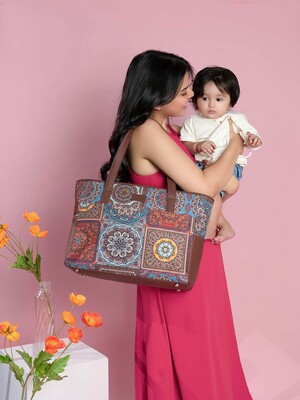 Buy ZOUK Mandala Printed Vegan Leather Shoulder Diaper Bag - Diaper Bags for Women 27261376 | Myntra