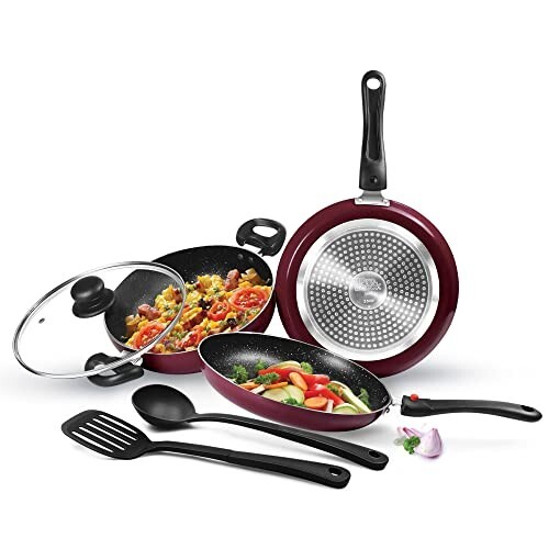 Milton Pro Cook Kitchen Jewel Set of 5 Non Stick Cookware | Induction and Gas Stove Friendly 