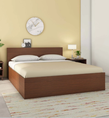 Arthur Plus Queen Sized Bed With Storage In Dark Legno Oak Finish