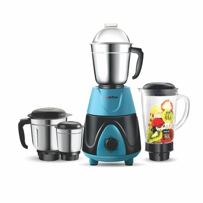 Activa Megamix 1000 W Powerful Motor Mixer Grinder With 4 Jars - Black and Blue