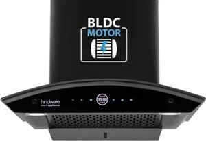 Hindware Smart Appliances Ripple Plus | Wall Mounted Black 1600 CMH Chimney