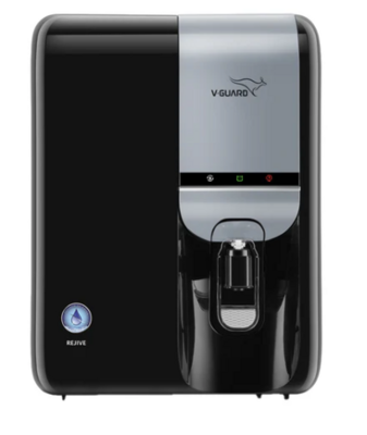 V-Guard Rejive RO UF Alkaline Water Purifier | 1 Year Unconditional Warranty, 1 Free Service Visit with DuoGuard Replacement | 8 Stage | Triple Powered Alkaline Health Charger | 6.5 L