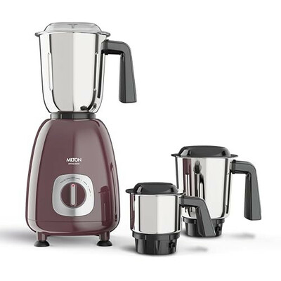 Milton Artis Mixer Grinder, ISI Certified, Grindstone Blade Technology, 3 Jar, 800 W (21000 RPM), 5 yr motor warranty, 2 yr product warranty I 