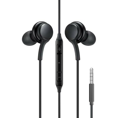 HAMMER 3.5mm Wired Earphones with Mic & in-line Controls, 13mm Dynamic Drivers, Clear Sound Compatible with Phone, Laptop & Tablet (Black)