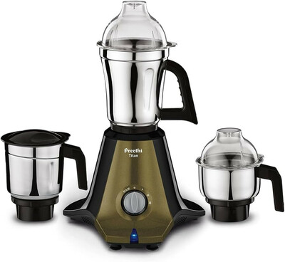 Buy Preethi Titan Mixer Grinder | 1000W Watt | 2yr Guarantee & Lifelong Free Service I 3 Jars I Black (MG-283) 