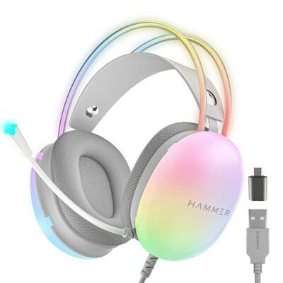 HAMMER Blaze Wired Over Ear Gaming Headphones with Mic (Cyan)