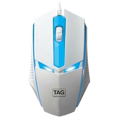 TAG EVE Wired Optical Mouse White USB Interface, 1000 DPI High Precision Sensor, 3 Button Control, Breathing LED Light, Lightweight & Portable Design, for PC Laptop Desktop – for Windows Mac Linux