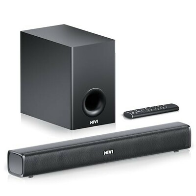 Mivi Fort Hip-Hop 1000 180 Watts Home Theatre Soundbar [New Launch], 2.1 Channel, 2 in-Build Speakers and 1 External Subwoofer, Multiple EQ & Input Modes, BT v5.3