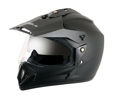 Vega Off Road ISI Certified Matt Finish Full Face Dual Visor with Peak Helmet for Men 
