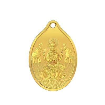 Malabar Gold & Diamonds 24K (999) Gold Coin Pendant 1 gram |Gold Coin cum Pendant for Birthday, Wedding, Akshaya Tritiya & Festive Gift, Goddess Laxmi Impression