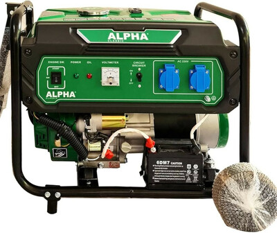 Alpha City Light Power A3600, 3000W Electric Start Petrol Generator, Green/Black 