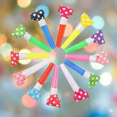 Hooters Whistles for Party | Assorted Color | Party Propz (Pack of 10)