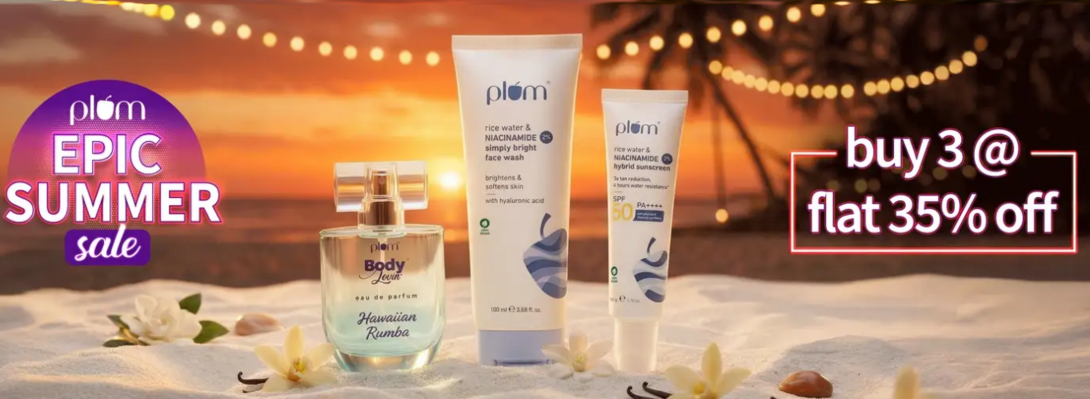 Plum Epic Summer Sale - Buy 3 @ Flat 35% Off + Extra Gifts
