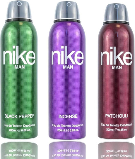 Nike Unisex Black Pepper + Incense + Patchouli Fresh Spray Deodorant For Man - Pack Of 3 (200Ml Each), 3 Count 