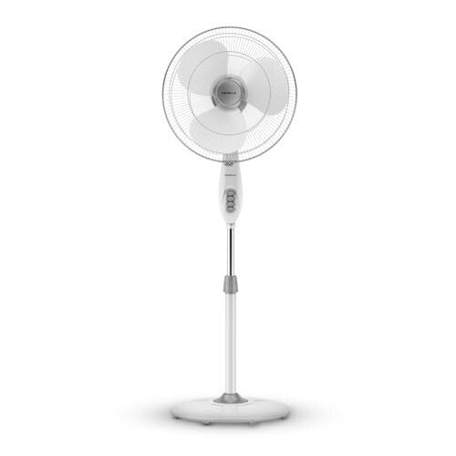 Havells Gatik Pro 400mm Pedestal Fan| 120 Ribs Guard for Safety| Smooth Oscillation| Grey