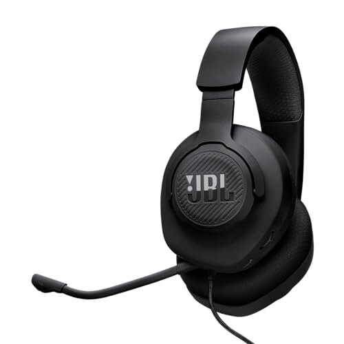 JBL Quantum 100M2 Wired Gaming Headphones, Supports Windows sonic spatial audio, 40mm Realistic Dynamic Drivers, Omnidirectional Detachable Mic, Breathable Memory Foam cushions, PC/Xbox/PS/3.5mm-Black