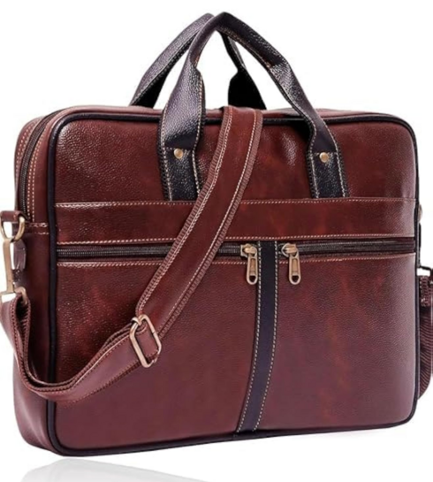 Bazaar : Professional Business Laptop Bag,Leather Briefcase with Shoulder Strap, Multiple Compartments for MenProfessional Business Laptop Bag