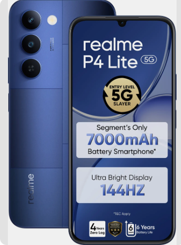 realme P4 Lite 5G (Mosaic Blue, 128 GB) (4 GB RAM)