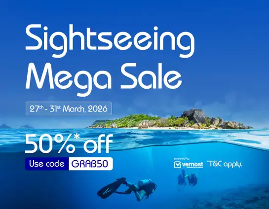 Mega sale-50% off at Sightseeing at IndiGo- Mar 27-31
