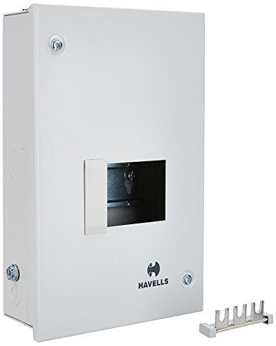 Havells Utility DB SPN SD QVE RG 4W Metal Single Door Distribution Board (Grey)