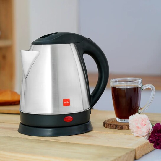 Cello Quick Boil - Lifestyle Electric Kettle (1.5 L, Silver & Black)