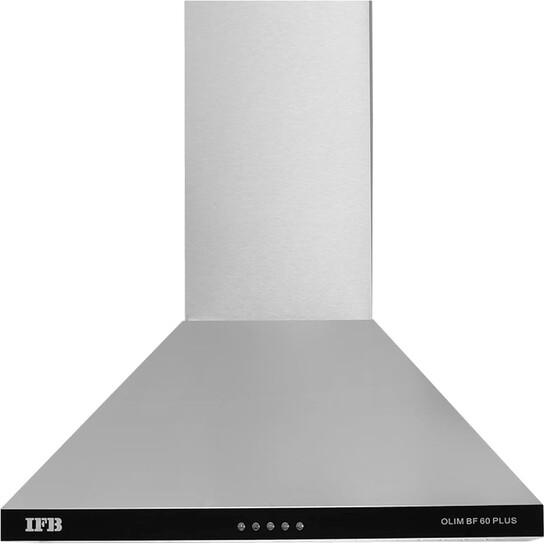 IFB 60 cm 960 m³/HR Pyramid Kitchen Chimney (COOKER HOOD OLIM BF-60 Plus, 2 Baffle Filters, Silver) 